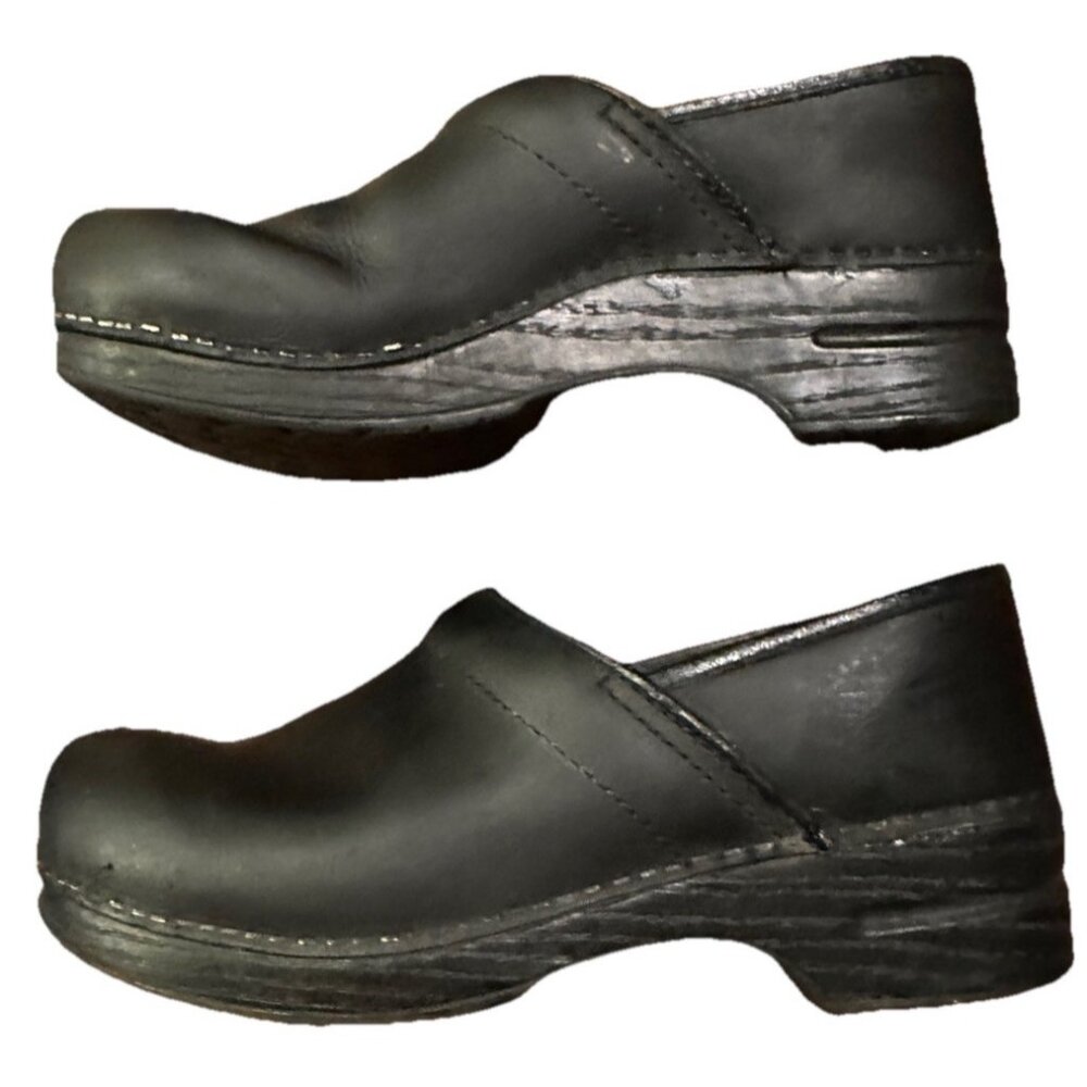 Dansko Black Leather Nurse Clogs Size 42 EU Women's 11.5 - 12 US